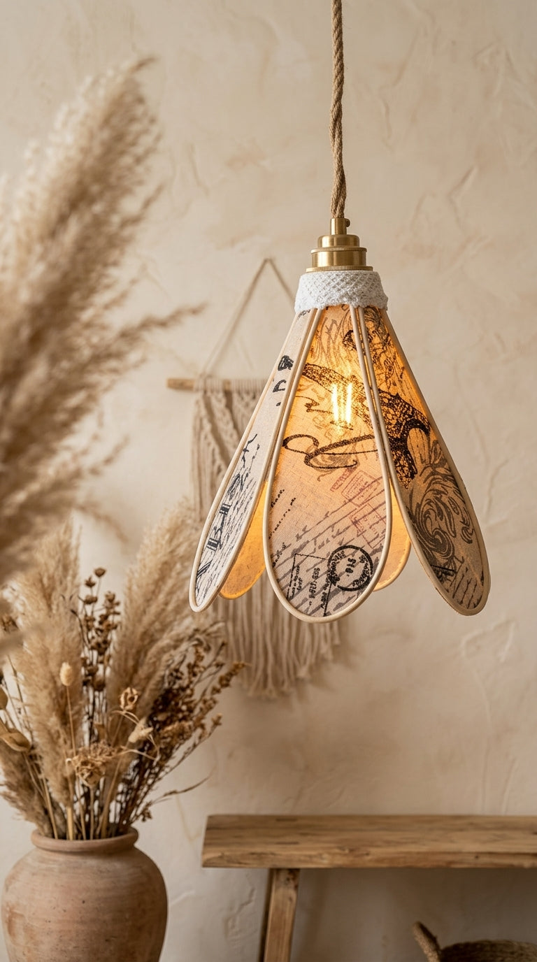 Lampe Tulipe Paris Vintage– Lampe Artisanale Bohème