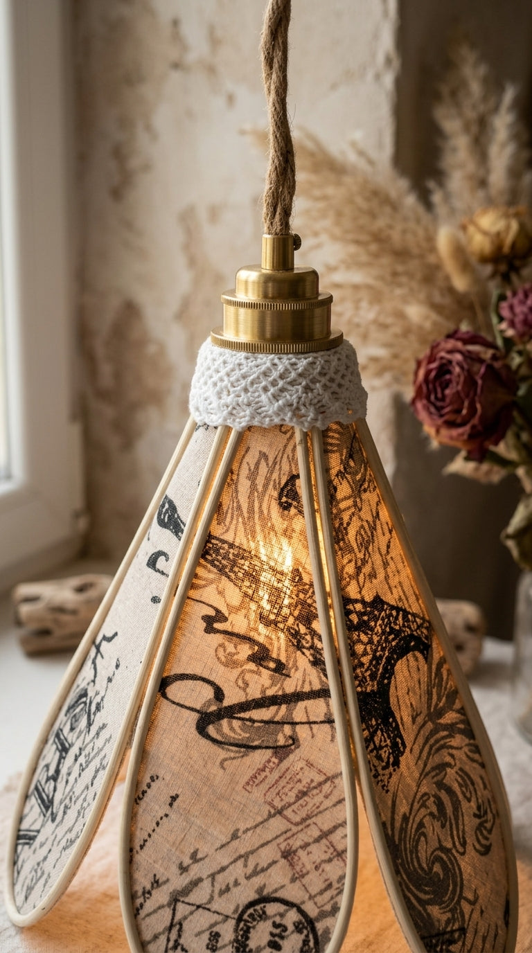 Lampe Tulipe Paris Vintage– Lampe Artisanale Bohème