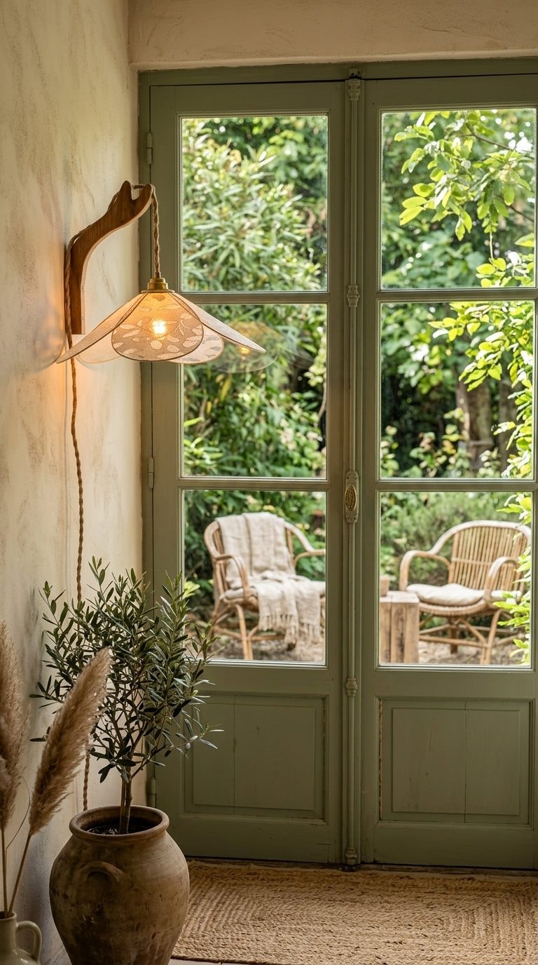 Lampe Magnolia Dentelle Tramée- Lampe Artisanale Bohème Florale