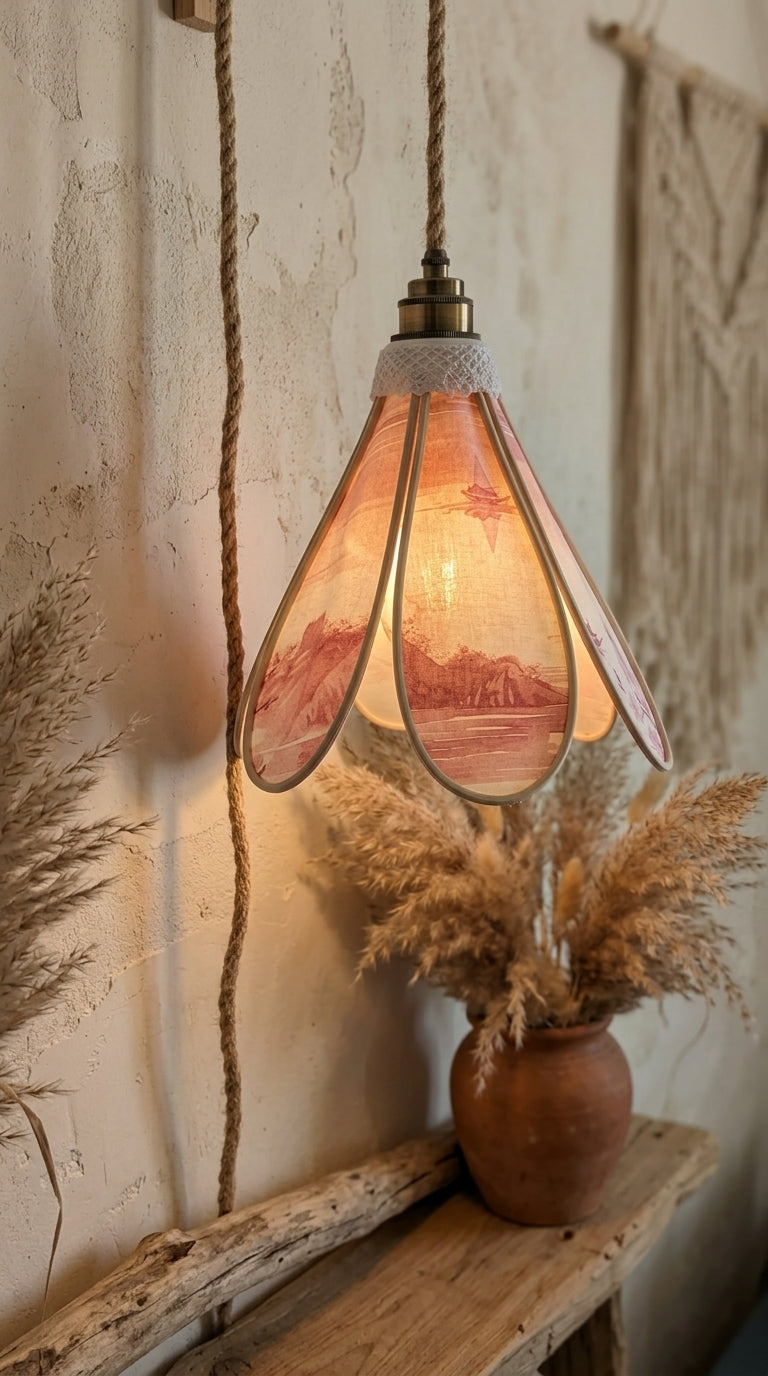 Lampe Tulipe Voyage d'Asie – Lampe Artisanale Bohème Poétique