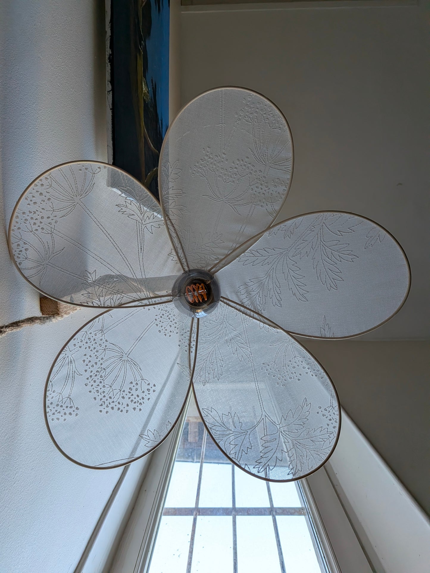 Lampe Magnolia Pissenlits en voilage- Lampe Artisanale Bohème Florale