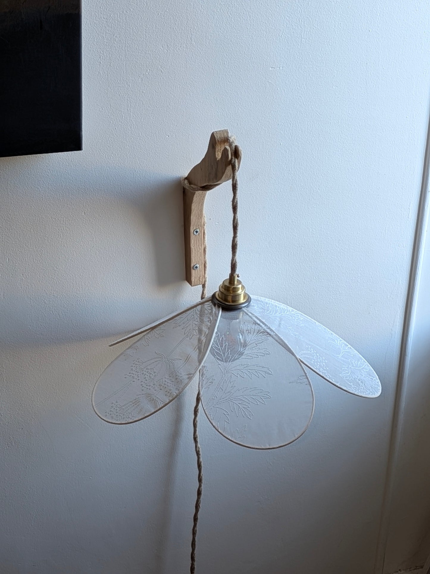Lampe Magnolia Pissenlits en voilage- Lampe Artisanale Bohème Florale