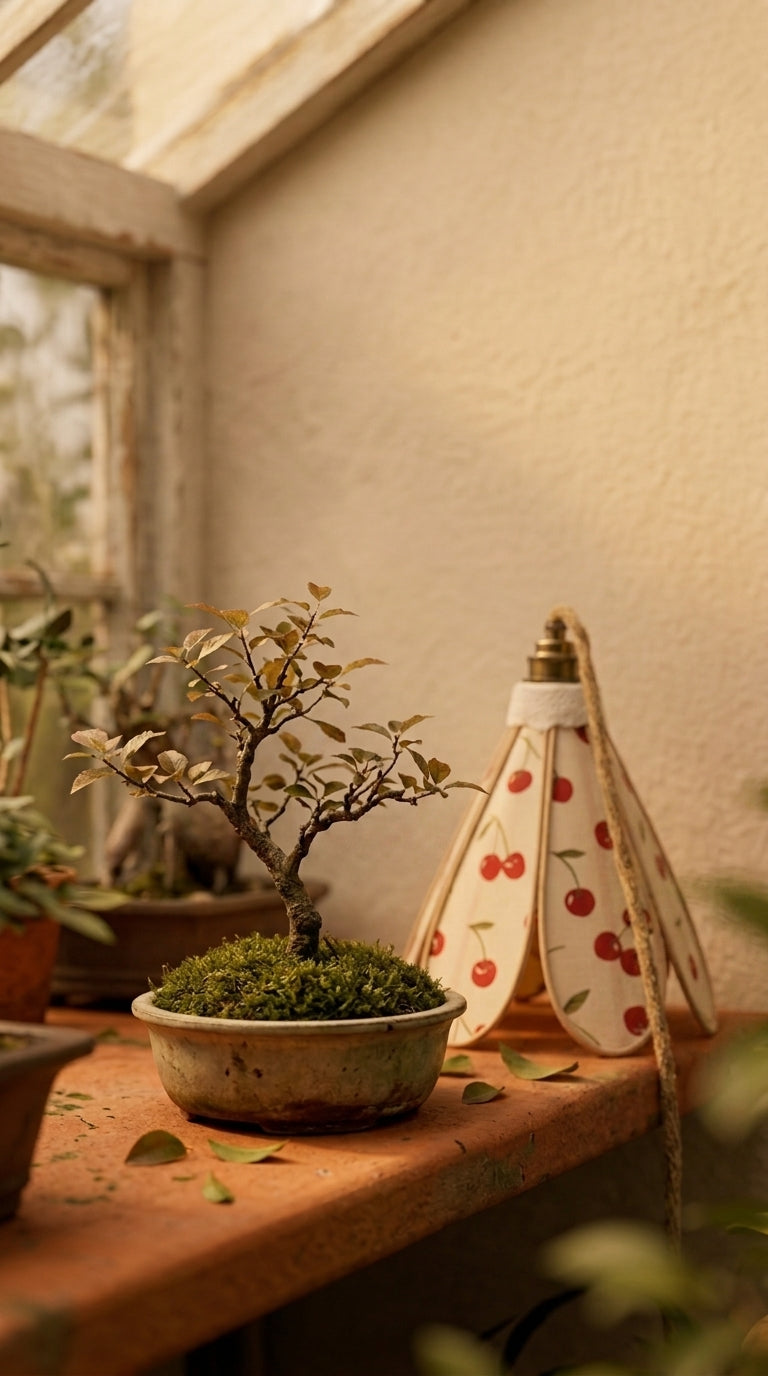 Lampe Tulipe Cerises Sauvages – Abat-jour Motif Cerises Fait Main