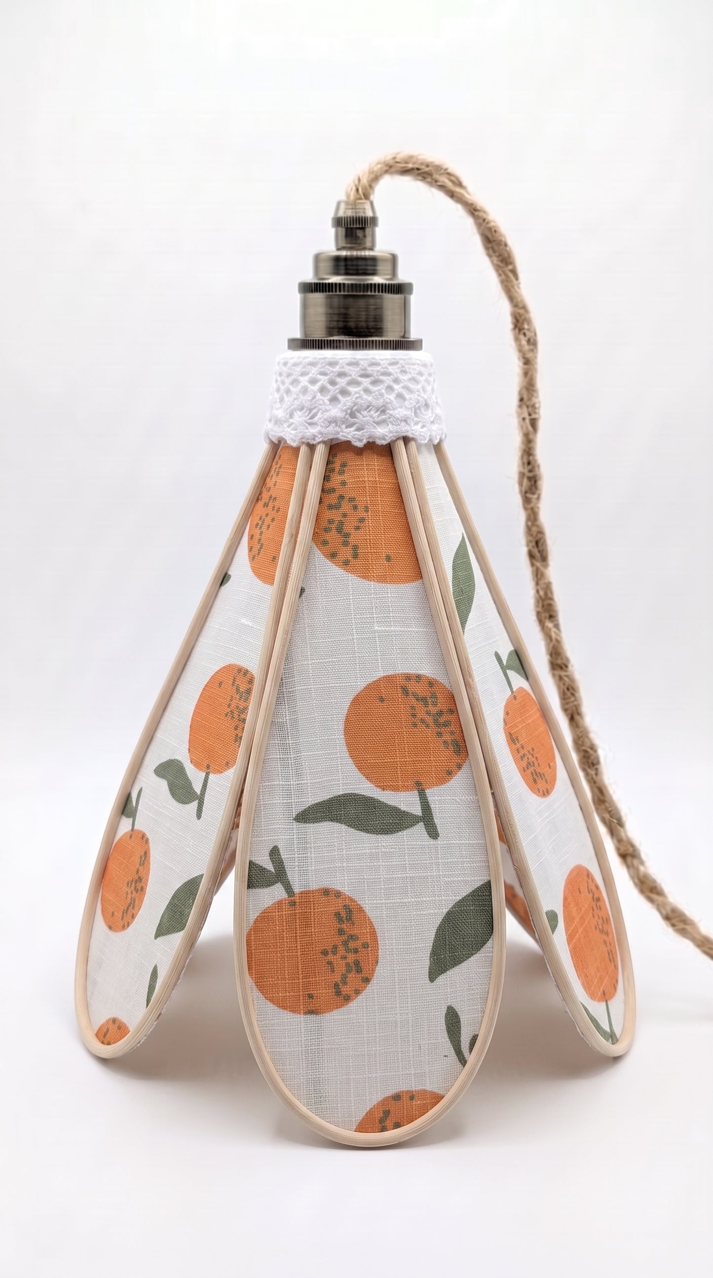 Lampe Tulipe Fleur d'Oranger – Abat-jour Motif Agrumes Fait Main