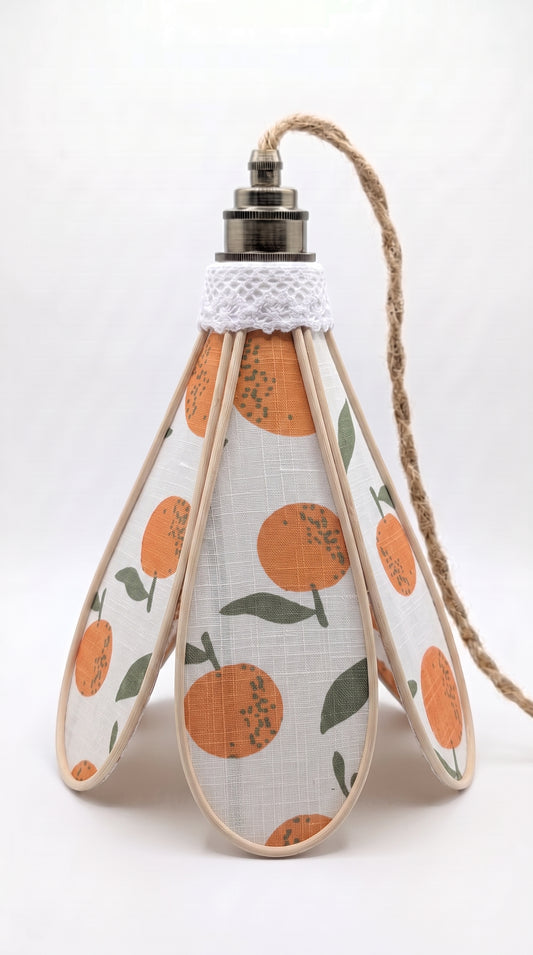 Lampe Tulipe Fleur d'Oranger – Abat-jour Motif Agrumes Fait Main