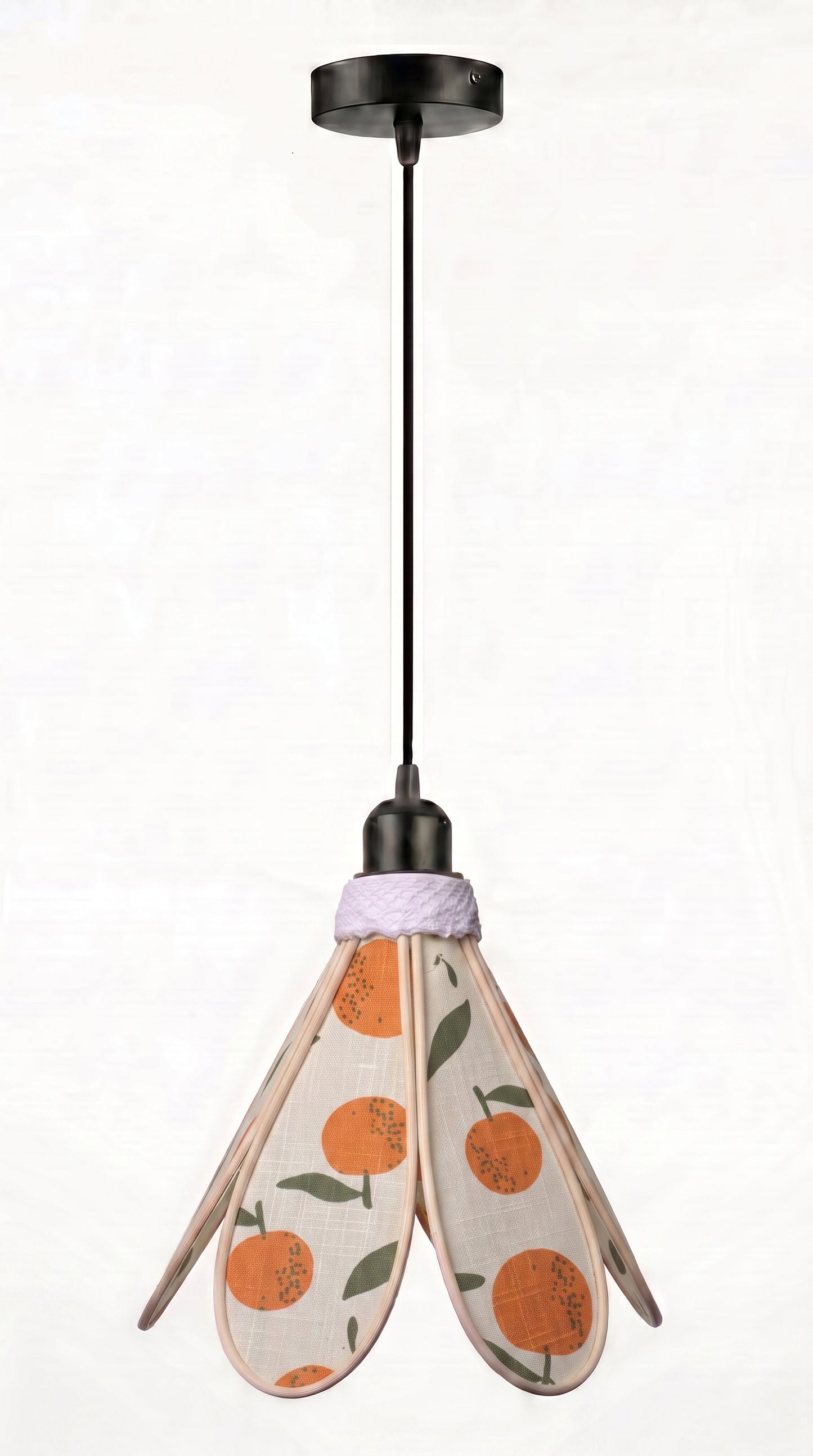 Lampe Tulipe Fleur d'Oranger – Abat-jour Motif Agrumes Fait Main