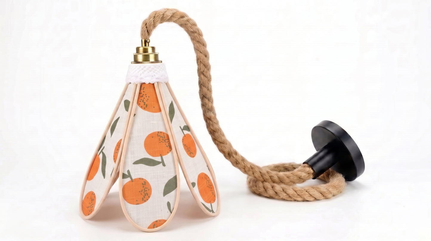 Lampe Tulipe Fleur d'Oranger – Abat-jour Motif Agrumes Fait Main
