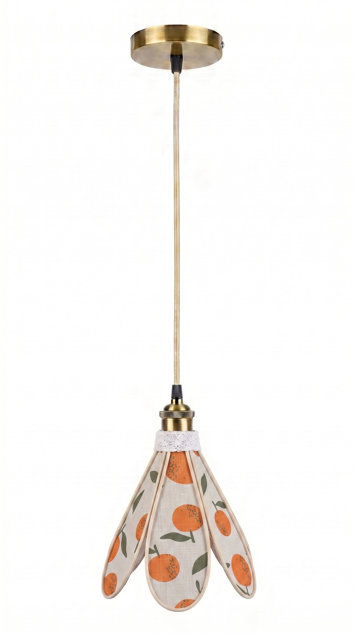 Lampe Tulipe Fleur d'Oranger – Abat-jour Motif Agrumes Fait Main