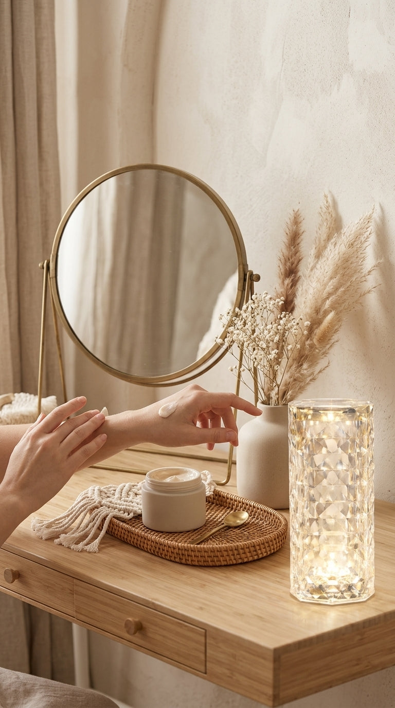 Lampe Diamant Cylindrique – Effet Cristal Facetté & Lumière Scintillante