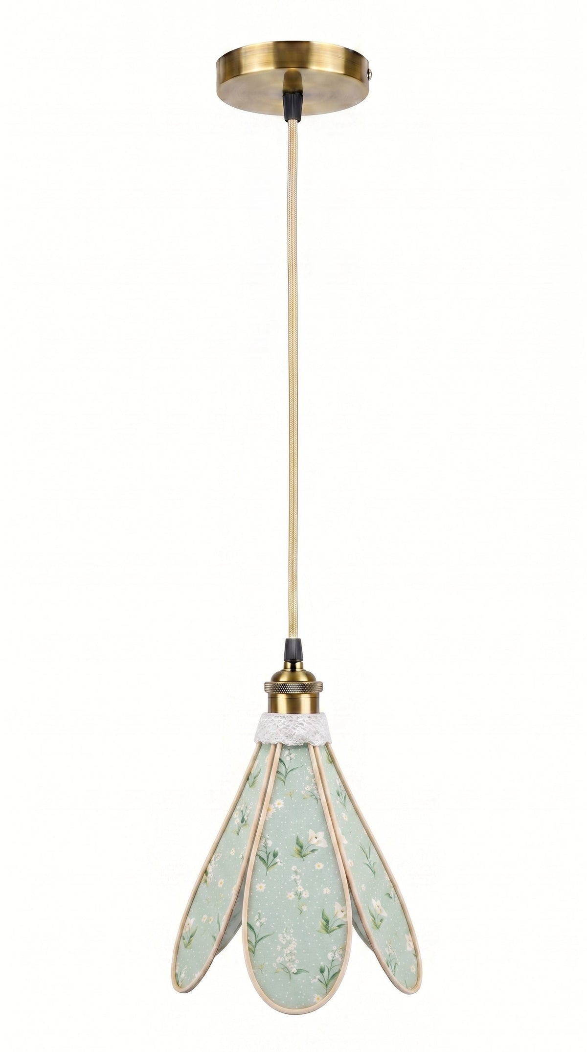 Suspension tulipe Rosée Printanière, autre vue du motif fleuri