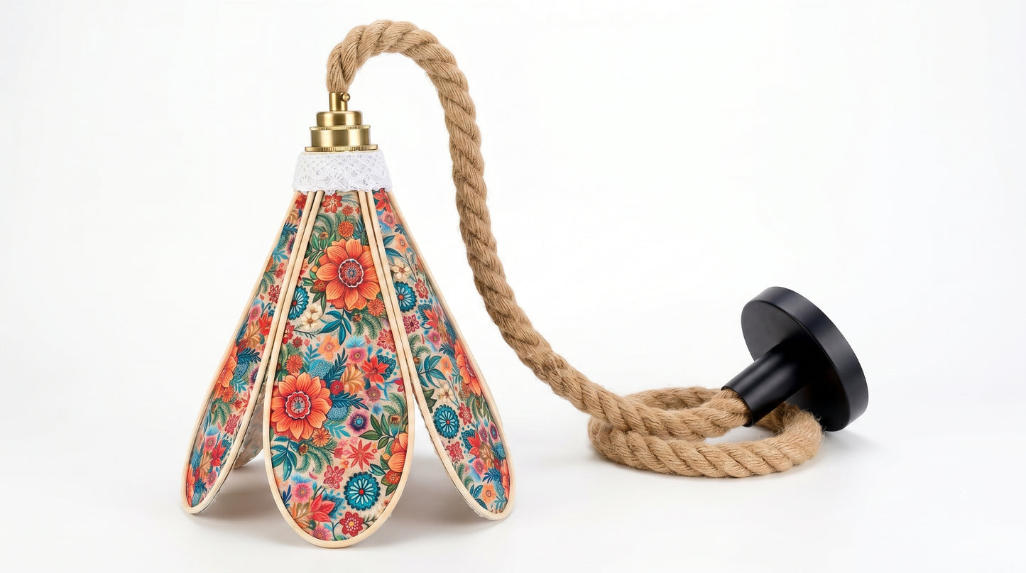Lampe Tulipe Florale – Lampe Artisanale Bohème Florale
