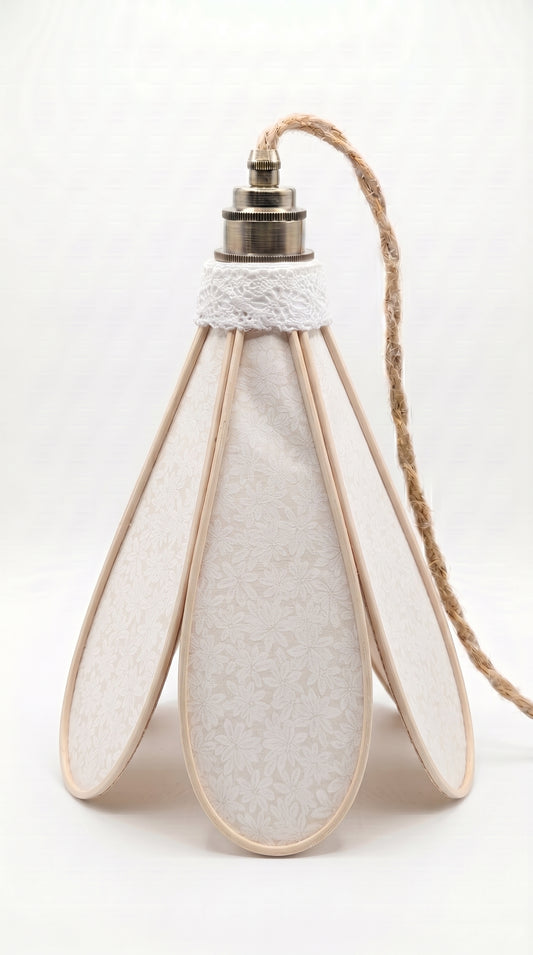 Lampe Tulipe Nacre en Fleurs – Abat-jour Motif Floral Nacré Fait Main