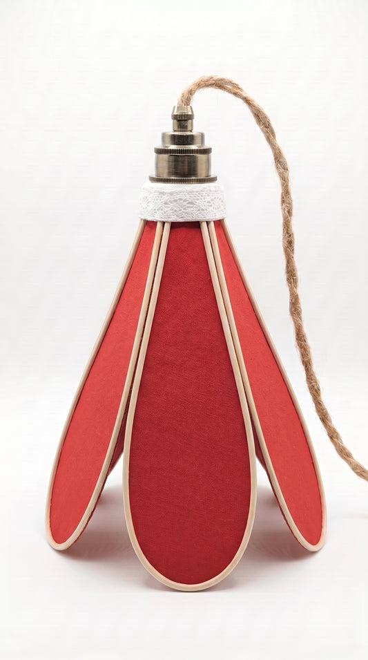 Lampe Tulipe Terre Cuite – Abat-jour Lin et Coton Terracotta Fait Main