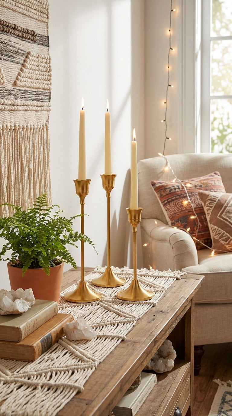 Trio de Chandeliers Éclat Doré – Laiton Satiné 3 Hauteurs