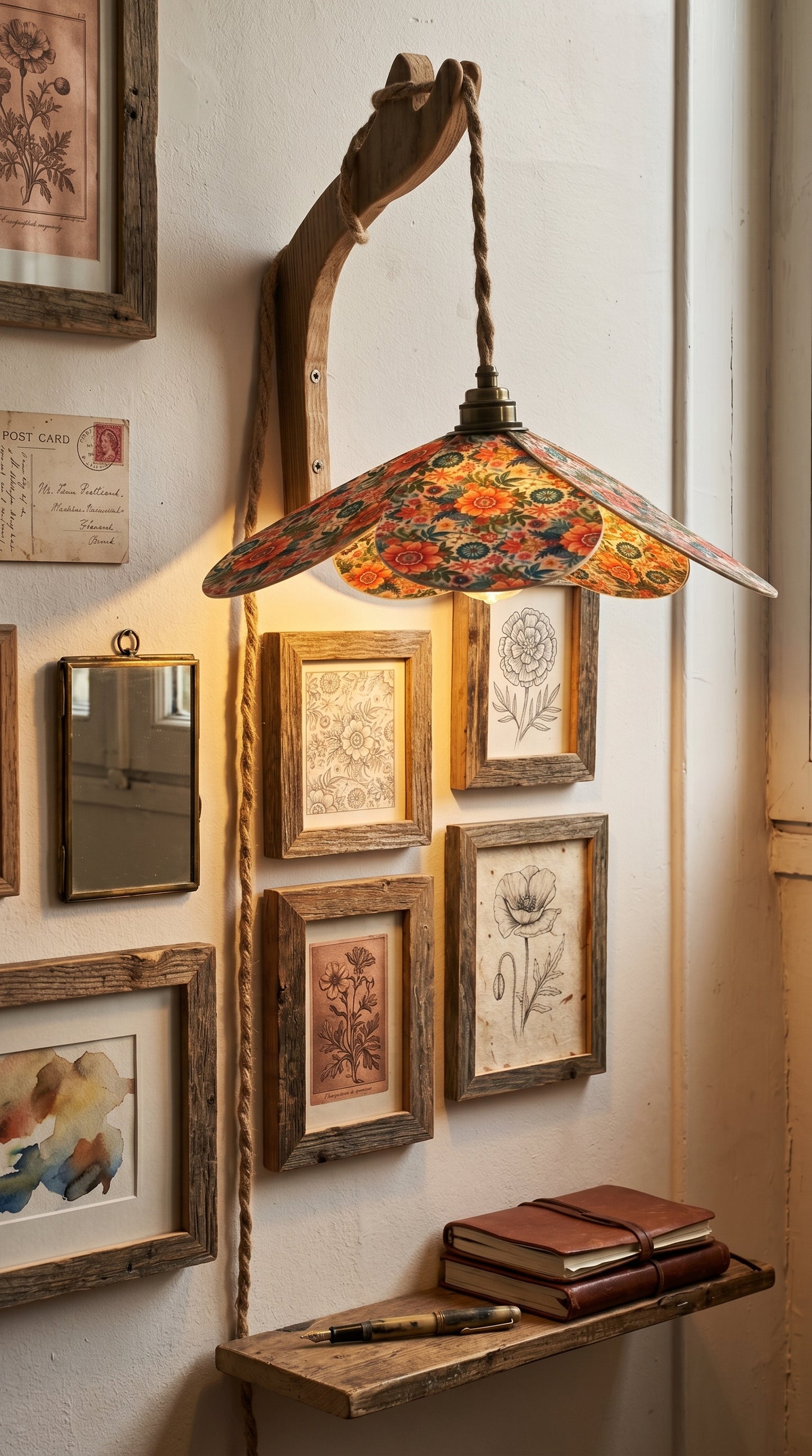 Lampe Magnolia Florale - Lampe Artisanale Bohème Florale