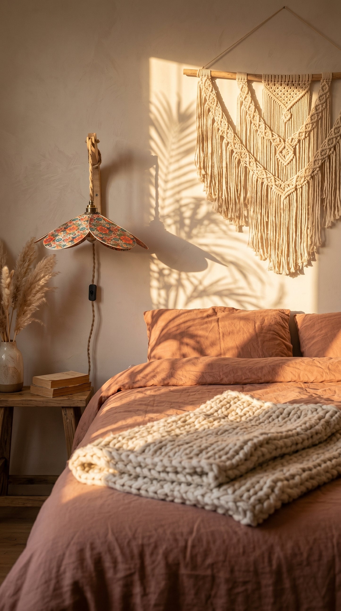 Lampe Magnolia Florale - Lampe Artisanale Bohème Florale