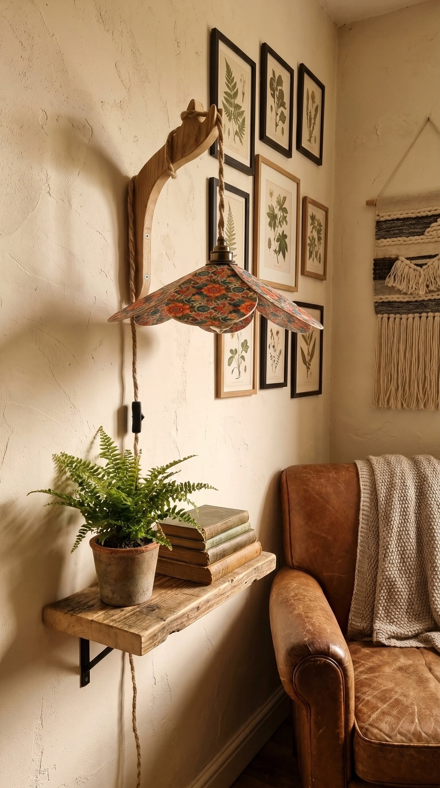 Lampe Magnolia Florale - Lampe Artisanale Bohème Florale