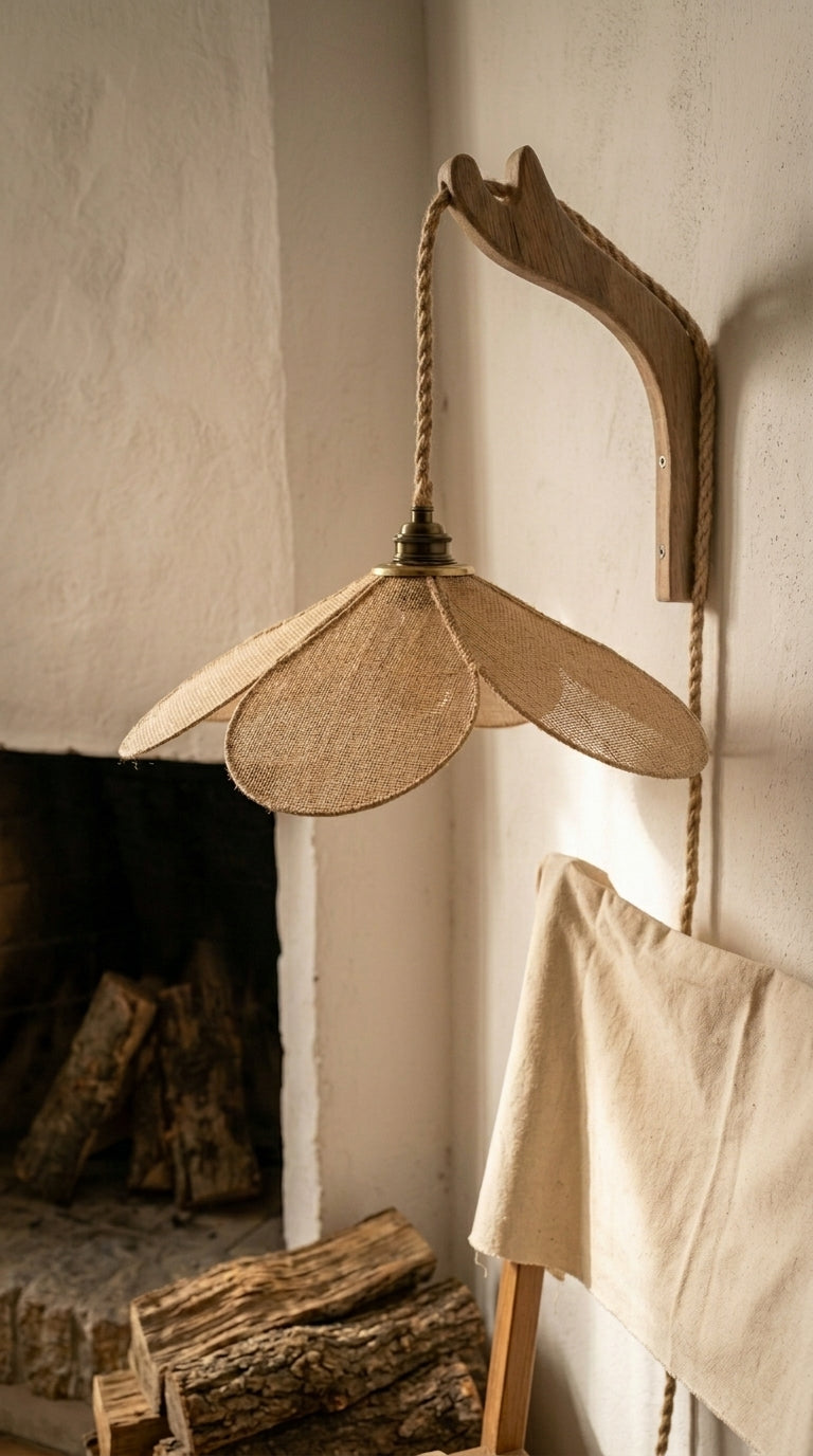 Lampe Magnolia Bohème en Toile de Jute – Lampe Artisanale Bohème Naturelle