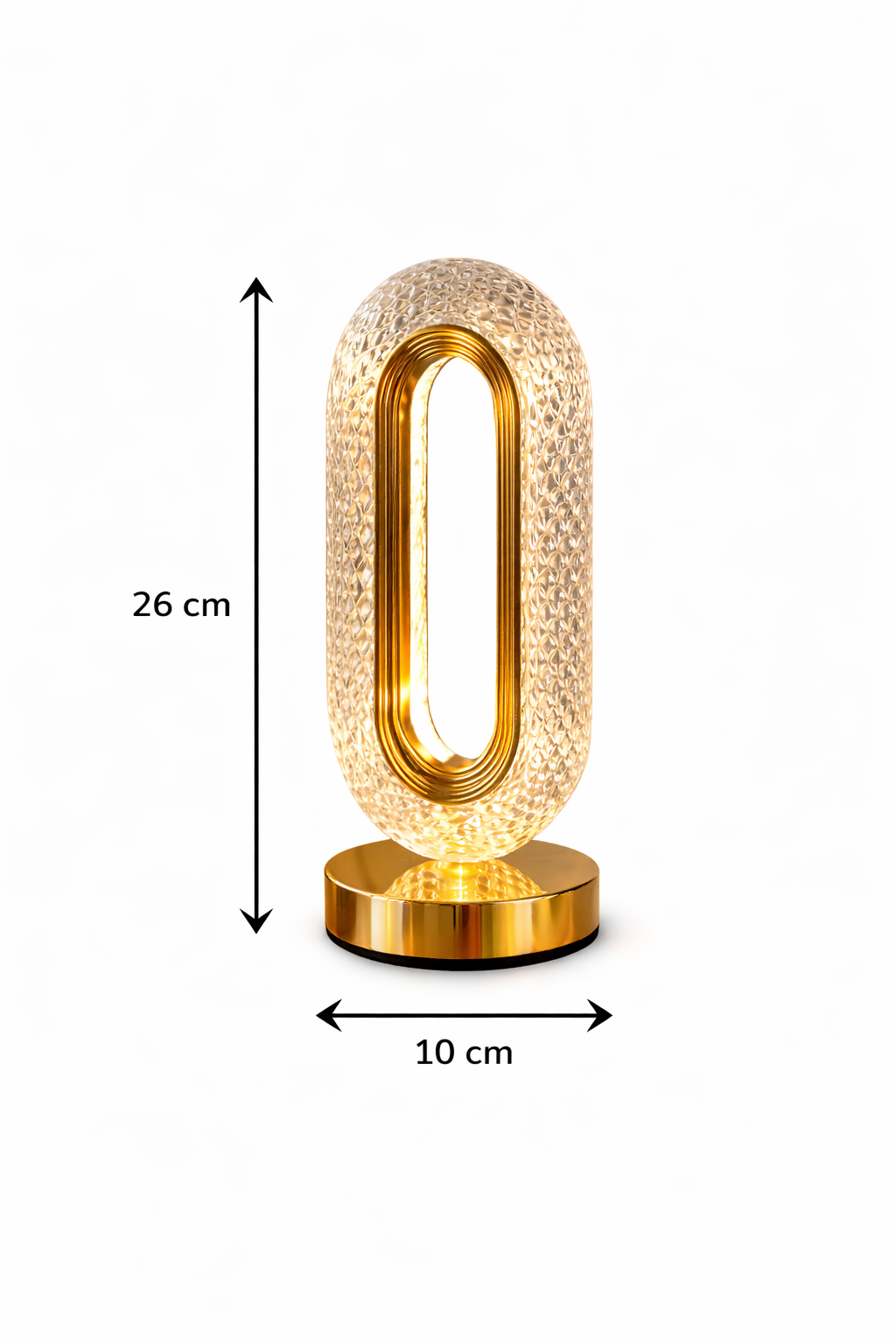 Lampe Design Cristal Doré - Lumière Moderne