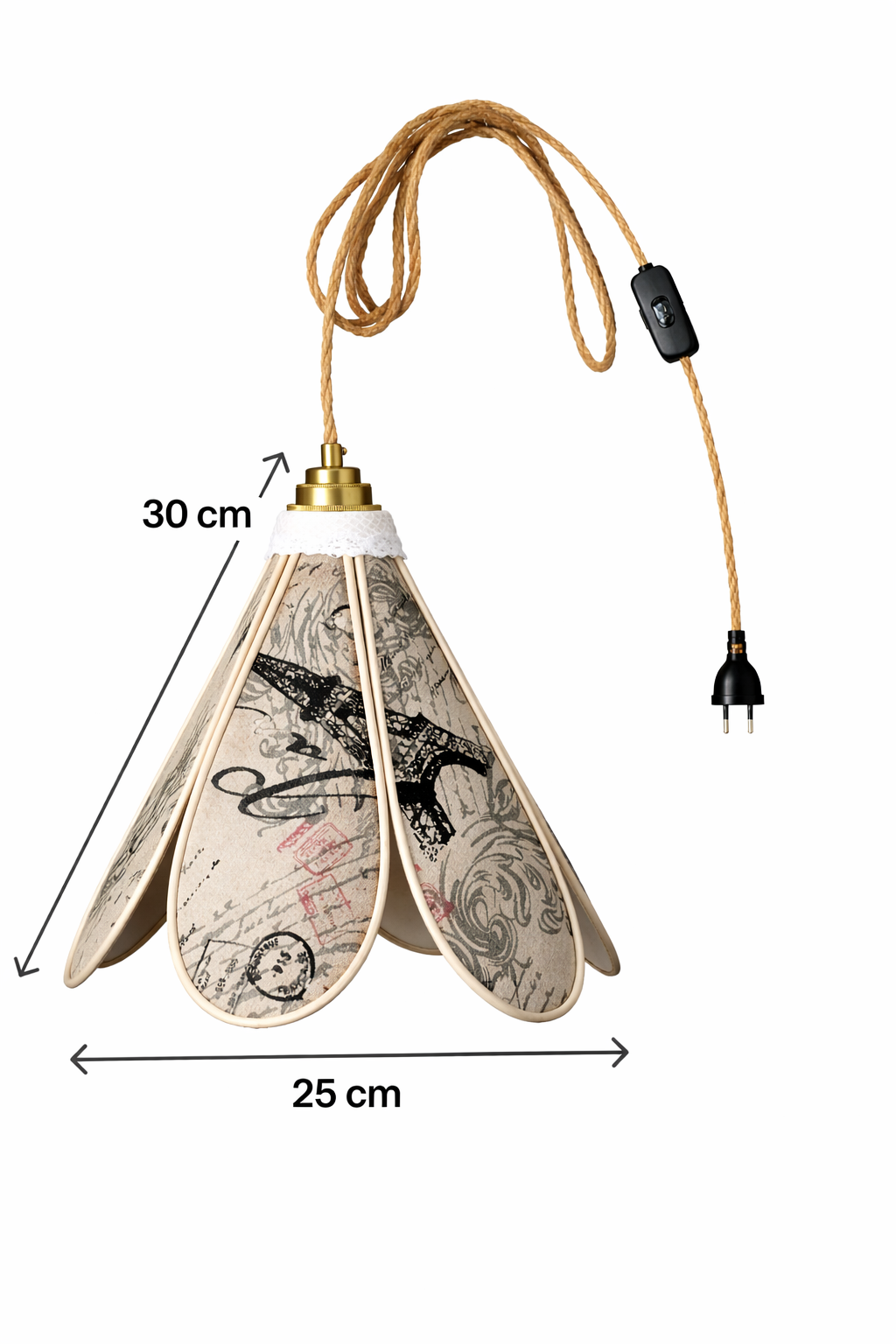 Lampe Tulipe Paris Vintage– Lampe Artisanale Bohème