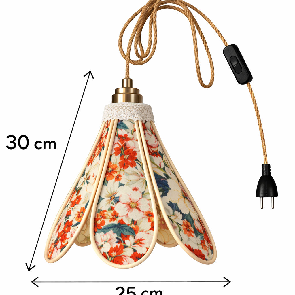Lampe Tulipe Printemps  – Lampe Artisanale Bohème Florale
