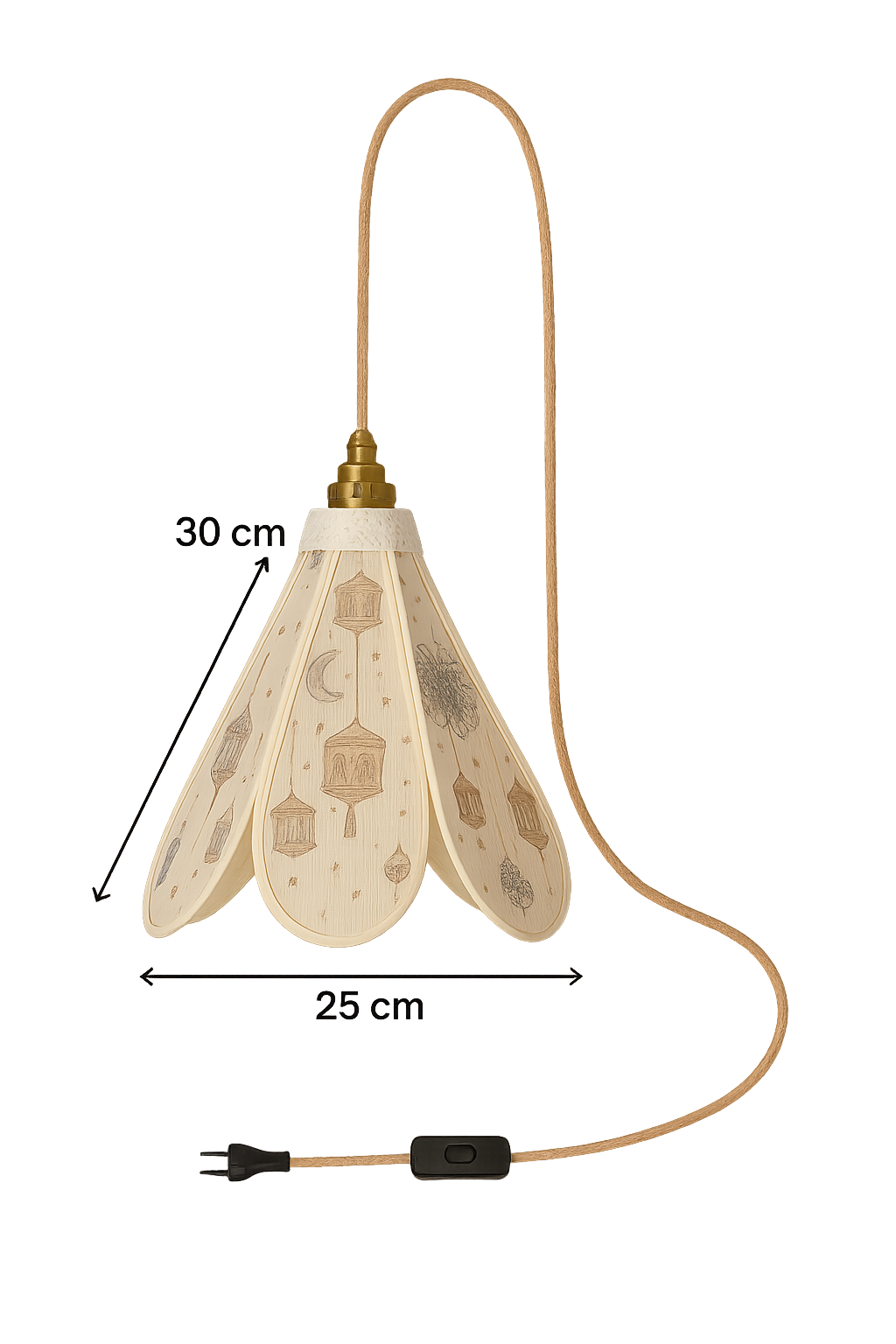 Lampe Tulipe Orientale Lamia– Lanterne Sable- Lampe Artisanale Bohème Florale