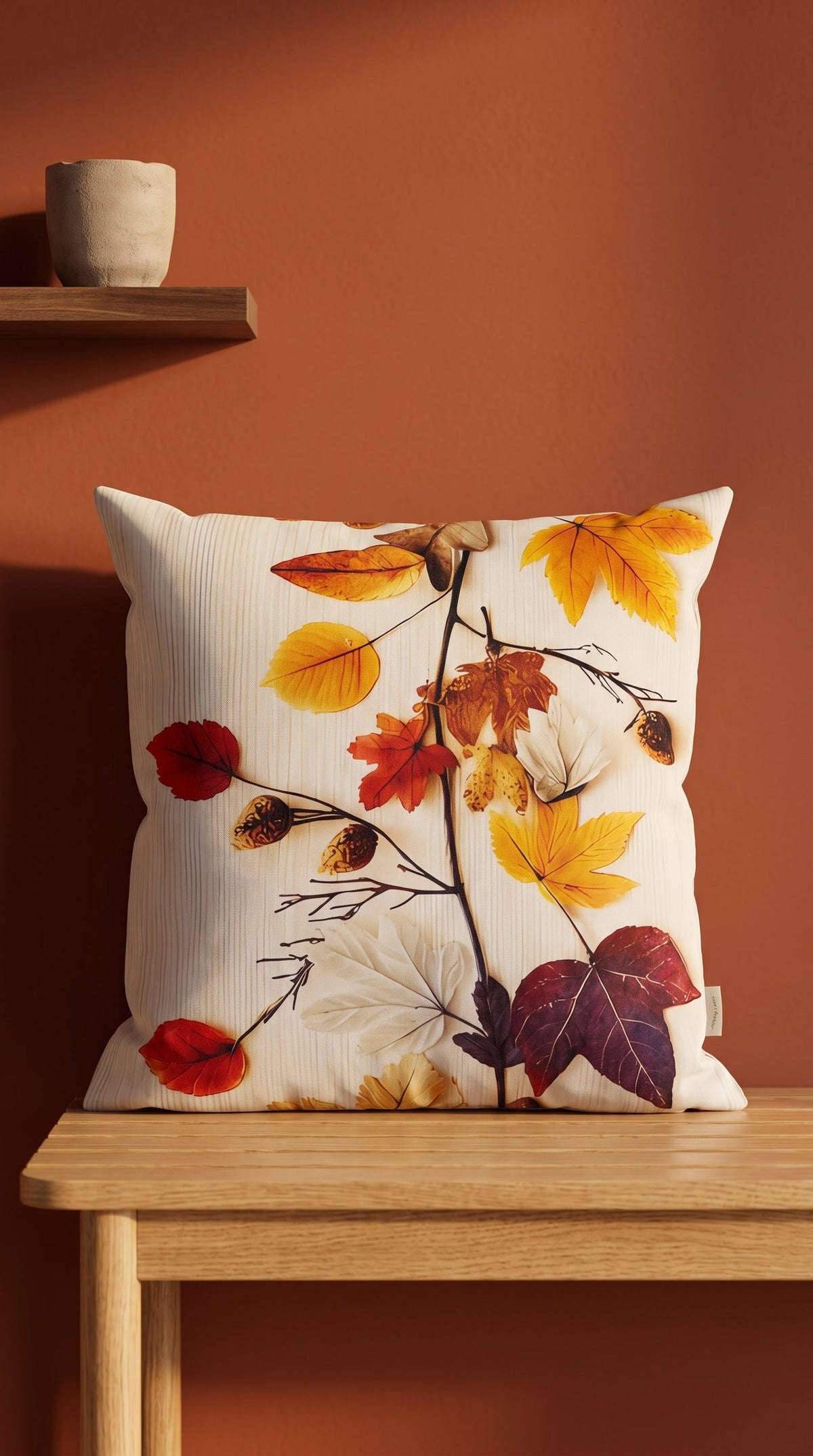 Housse de coussin Feuillage de Septembre, vue en situation