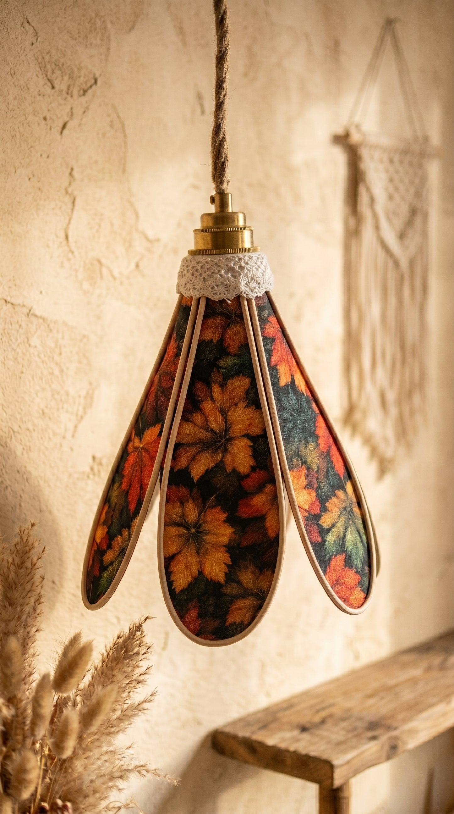 Lampe Tulipe Automne – Lampe Artisanale Bohème Florale