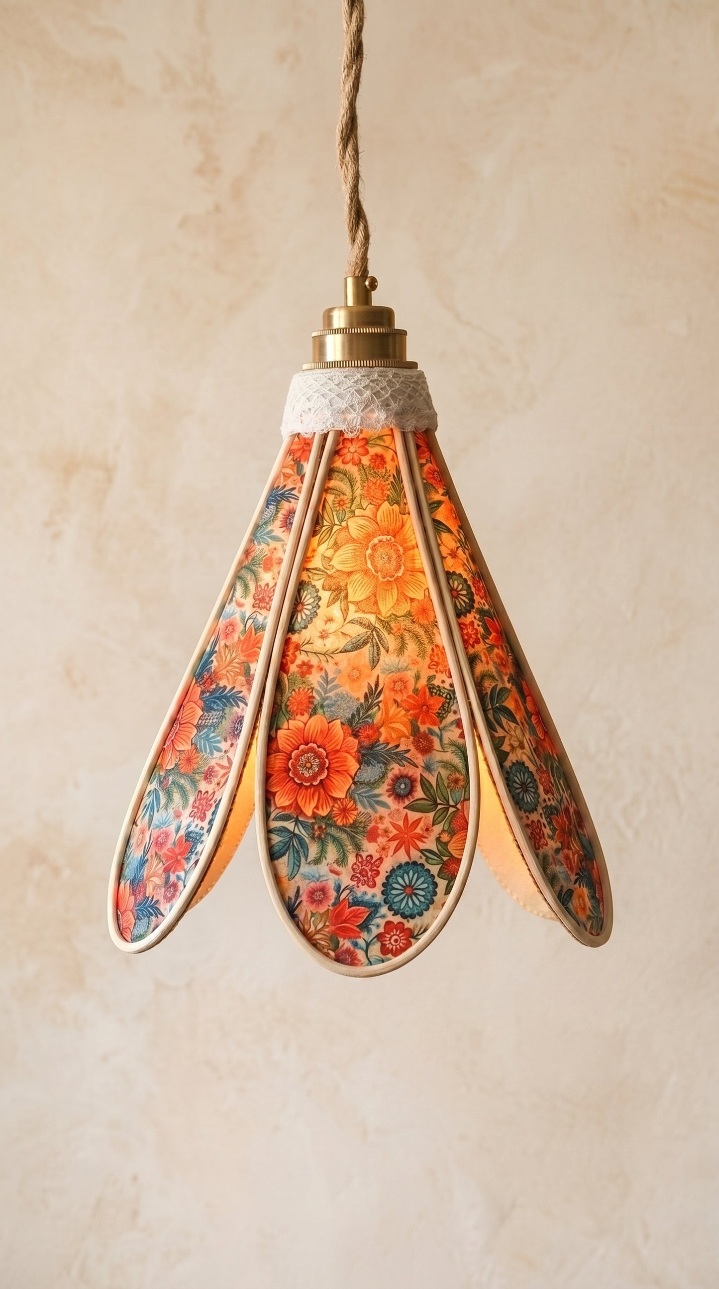 Lampe Tulipe Florale – Lampe Artisanale Bohème Florale