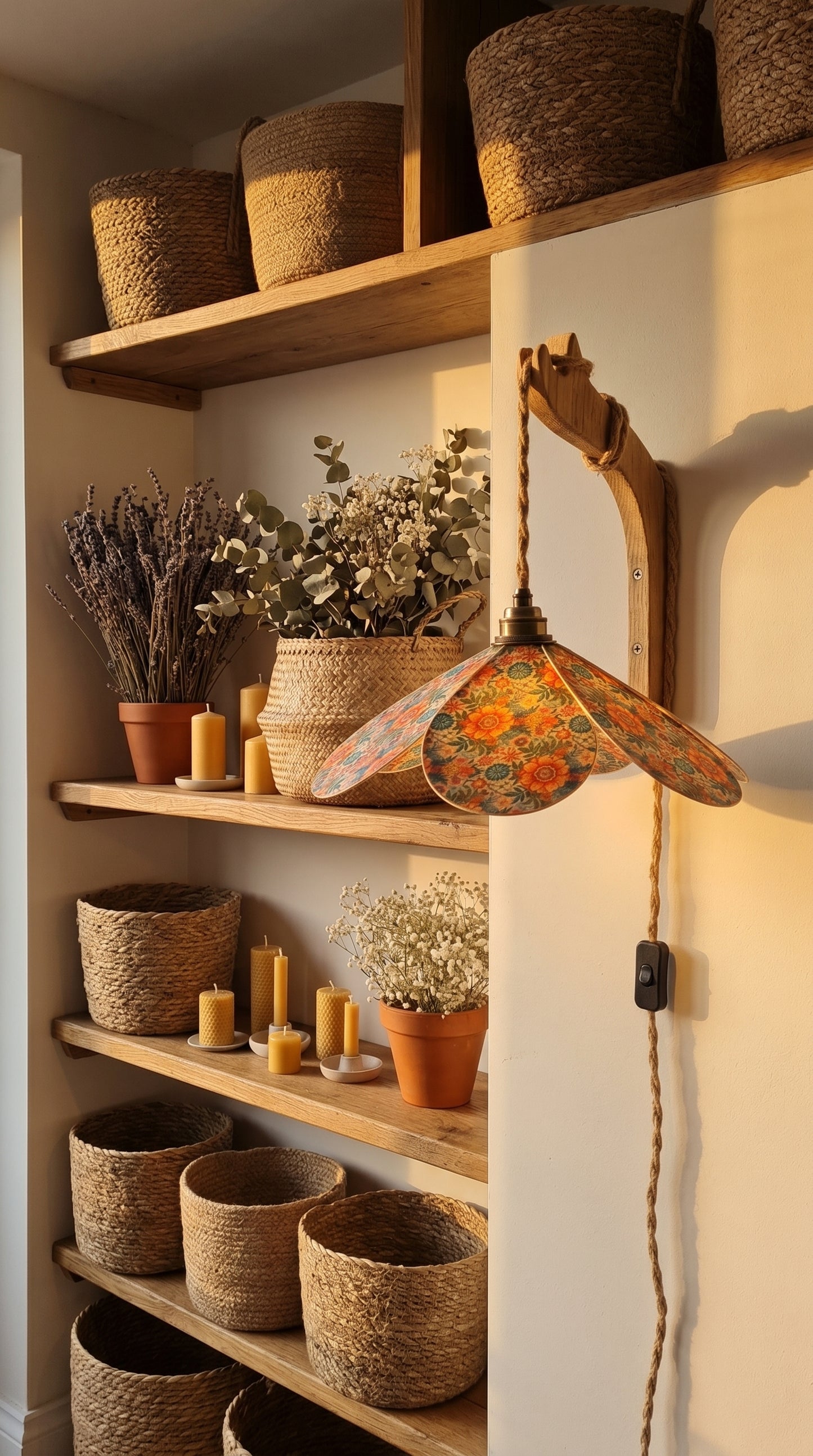 Lampe Magnolia Florale - Lampe Artisanale Bohème Florale