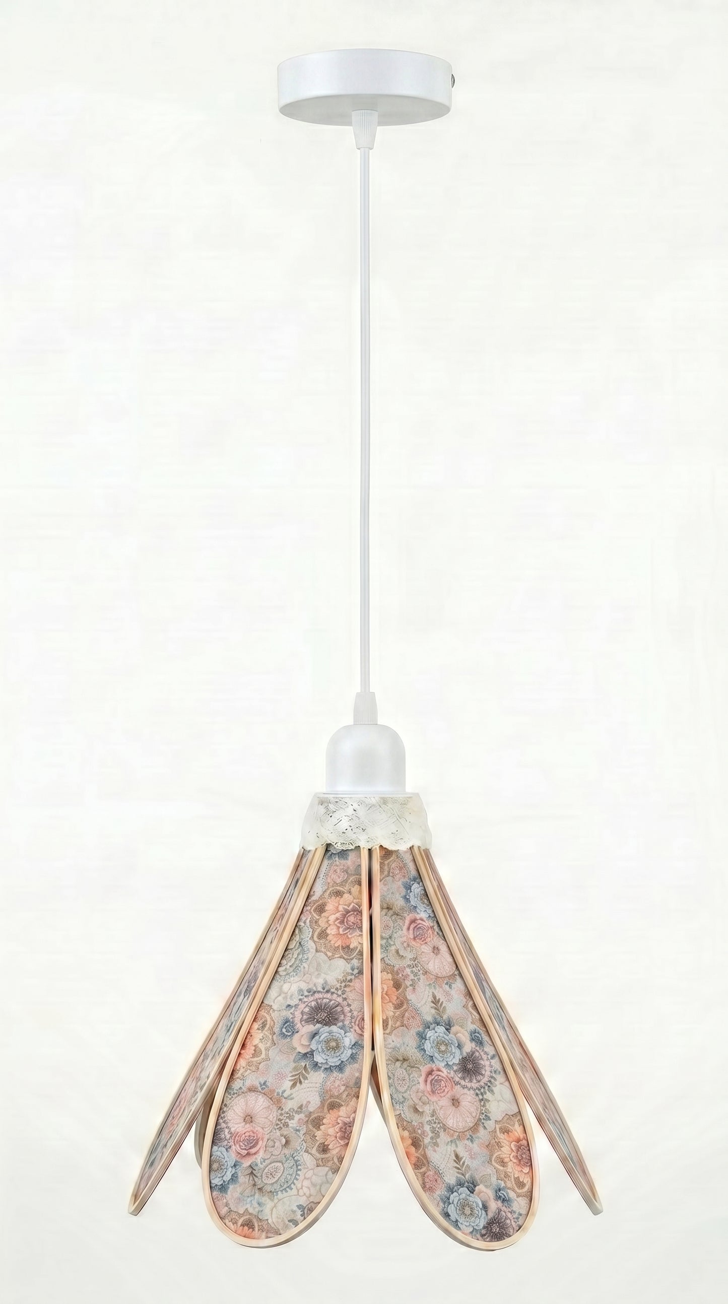 Lampe Tulipe  Rosace Vintage- Lampe Artisanale Bohème Florale