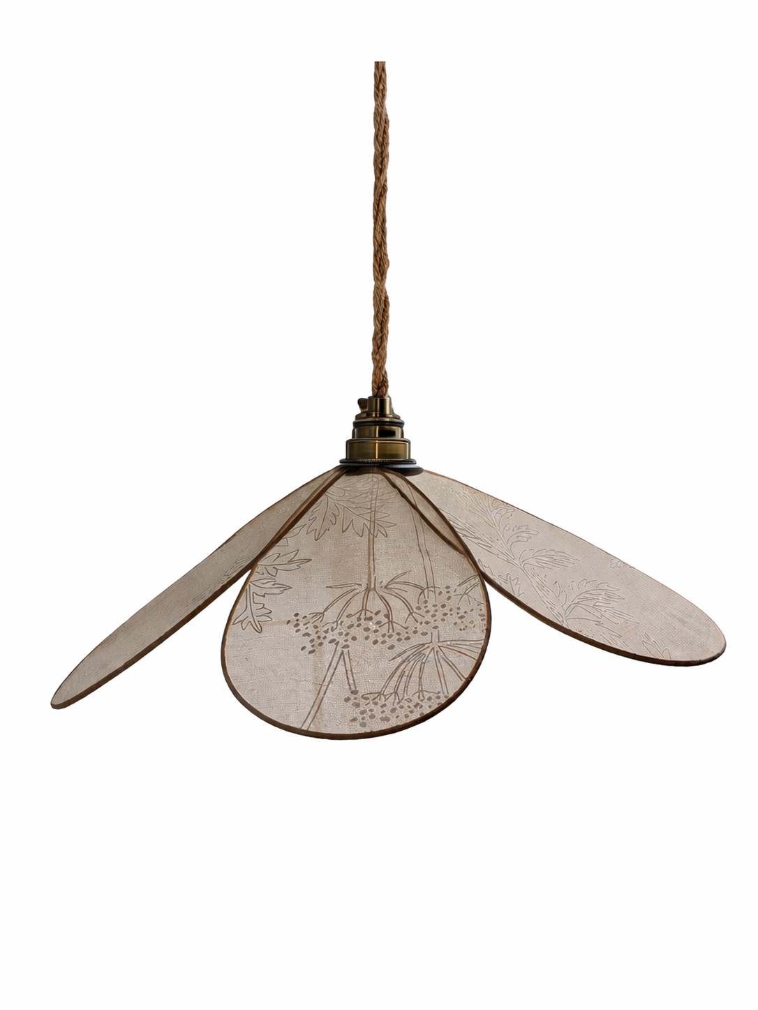 Lampe Magnolia Pissenlits en voilage- Lampe Artisanale Bohème Florale