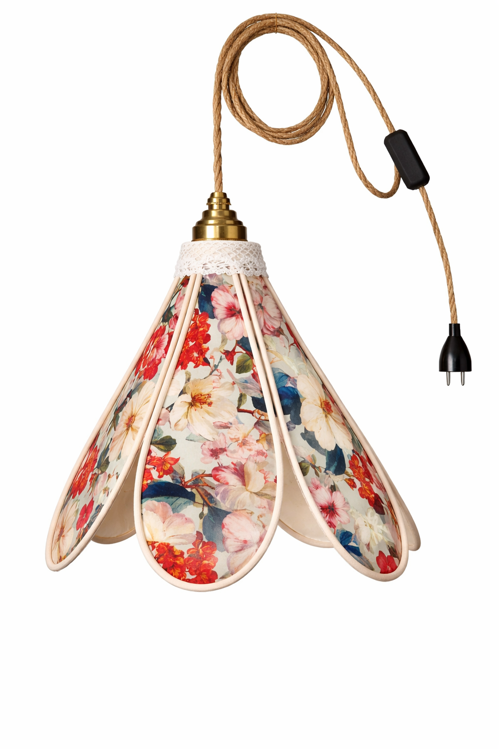 Lampe Tulipe Printemps  – Lampe Artisanale Bohème Florale
