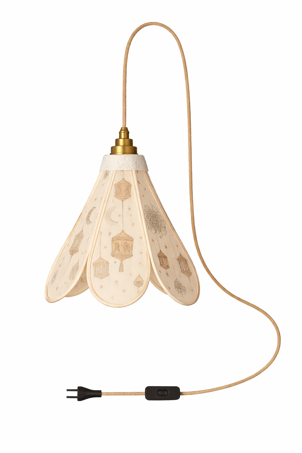 Lampe Tulipe Orientale Lamia– Lanterne Sable- Lampe Artisanale Bohème Florale
