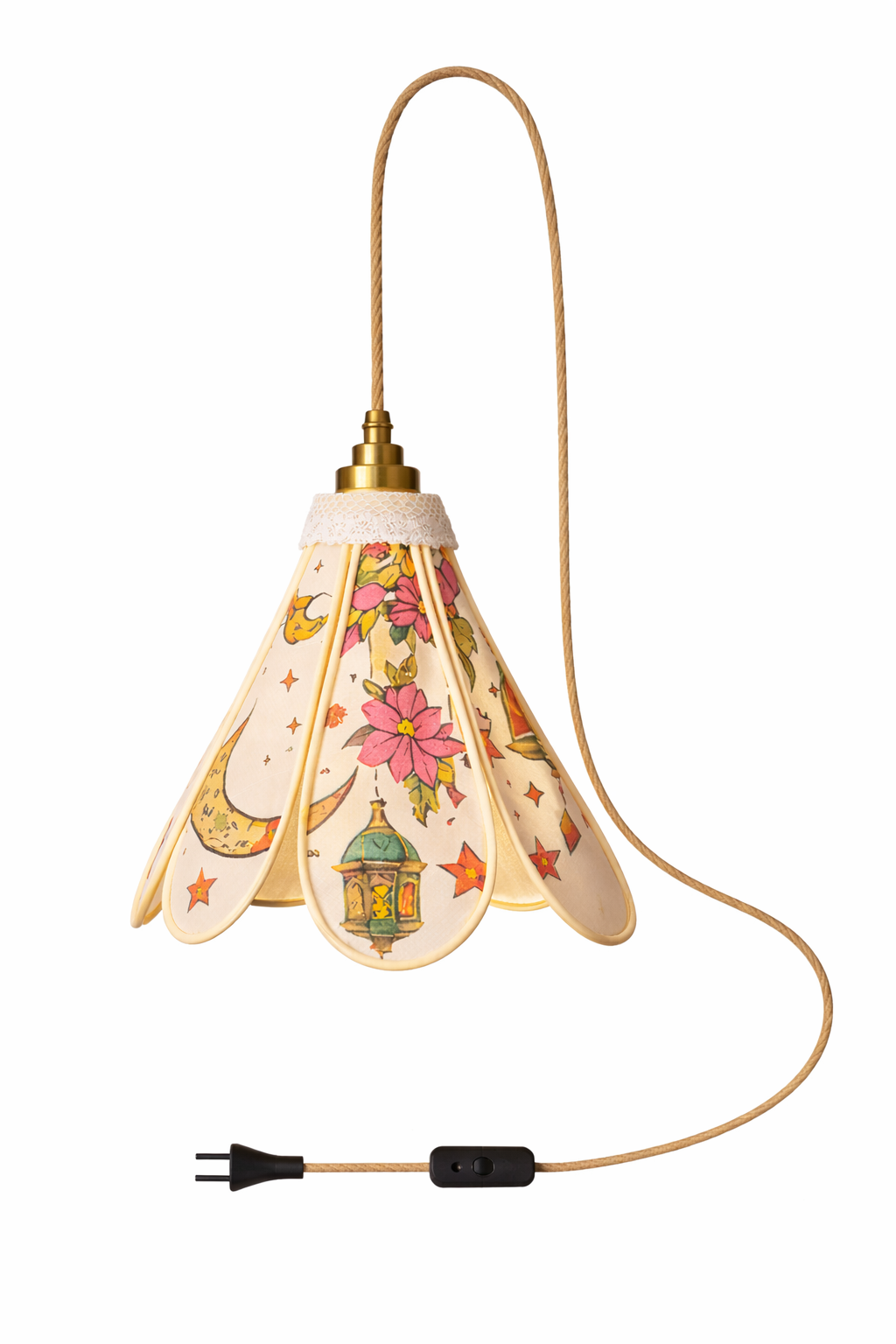 Lampe Tulipe Orientale Djallila- Lanterne Etoilée- Lampe Artisanale Bohème Florale