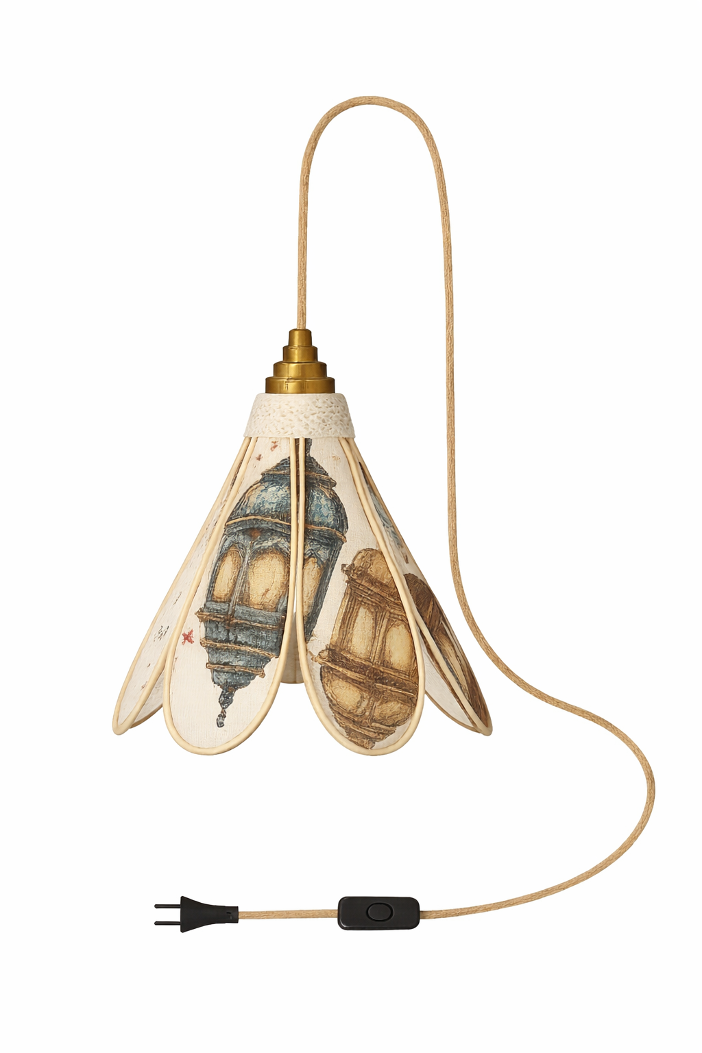 Lampe Tulipe Orientale Narimen- Lanternes Colorées- Lampe Artisanale Bohème Florale
