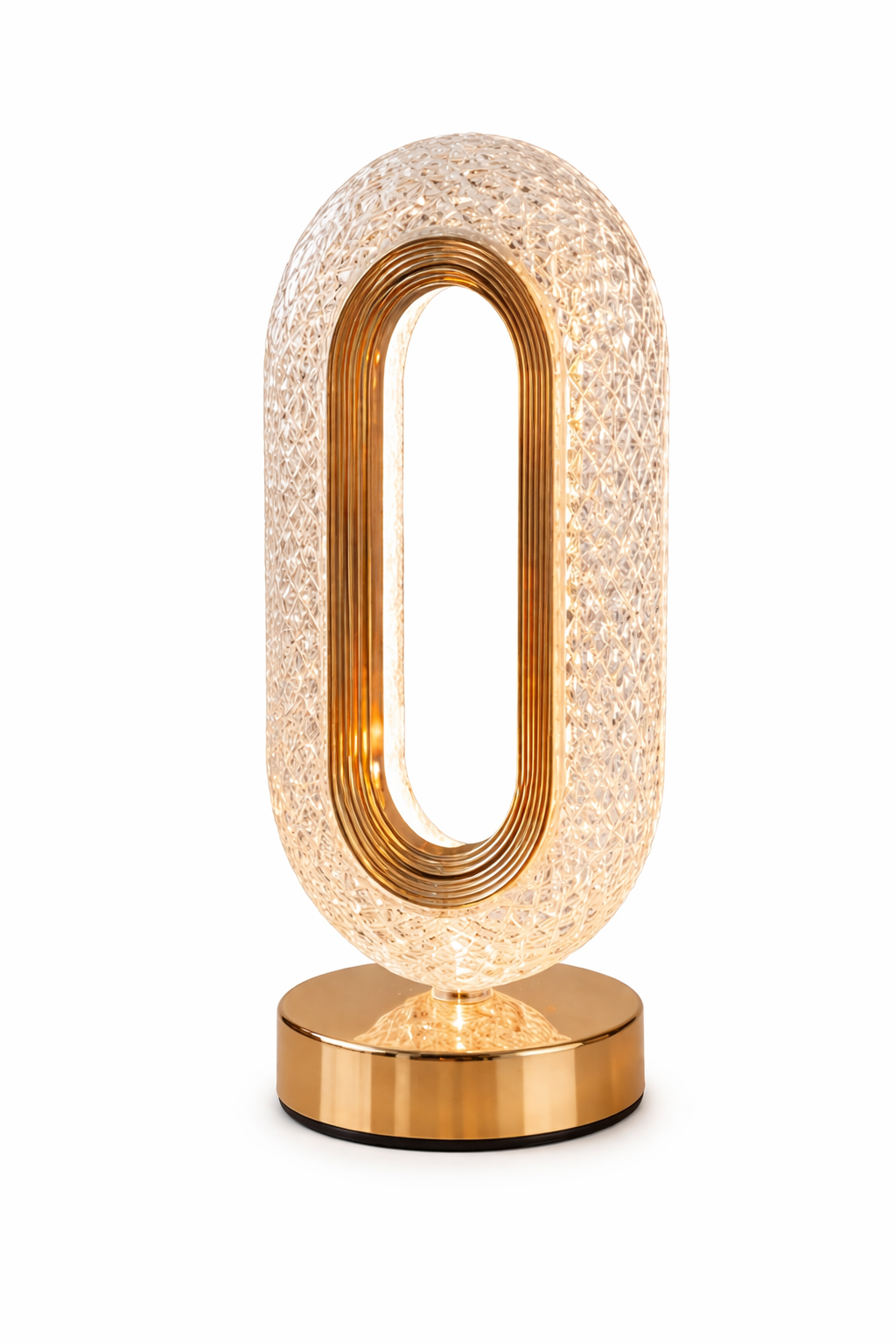 Lampe Design Cristal Doré - Lumière Moderne