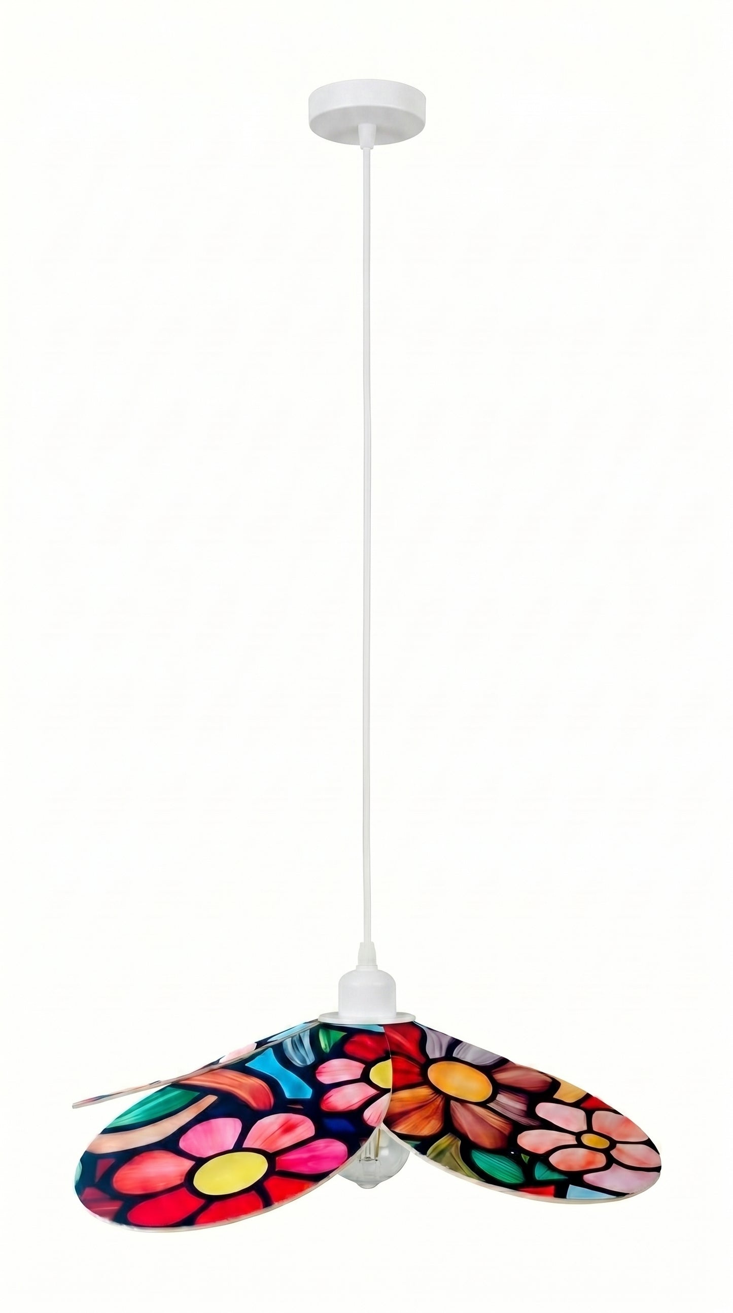 Lampe Magnolia Vitrail Fleurie – Lampe Artisanale Bohème Florale