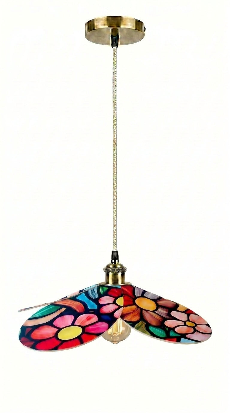 Lampe Magnolia Vitrail Fleurie – Lampe Artisanale Bohème Florale