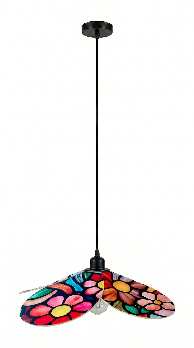 Lampe Magnolia Vitrail Fleurie – Lampe Artisanale Bohème Florale