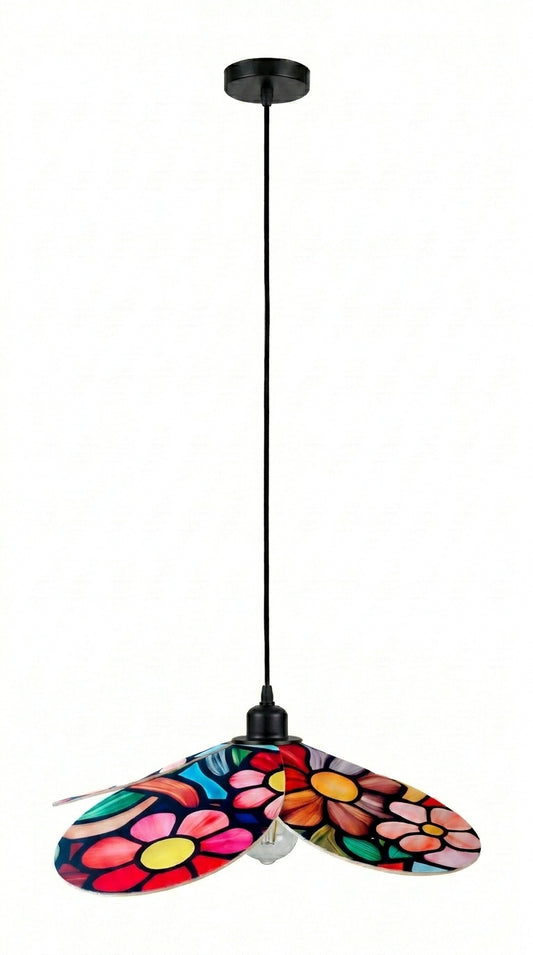 Lampe Magnolia Vitrail Fleurie – Lampe Artisanale Bohème Florale