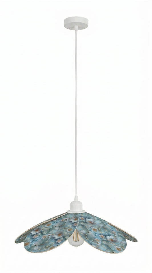 Suspension Magnolia Ailes d'Azur avec câble plafond blanc