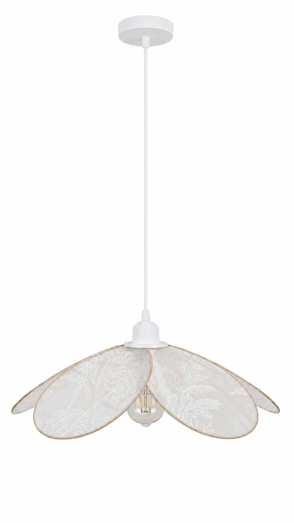 Lampe Magnolia Pissenlits en voilage- Lampe Artisanale Bohème Florale