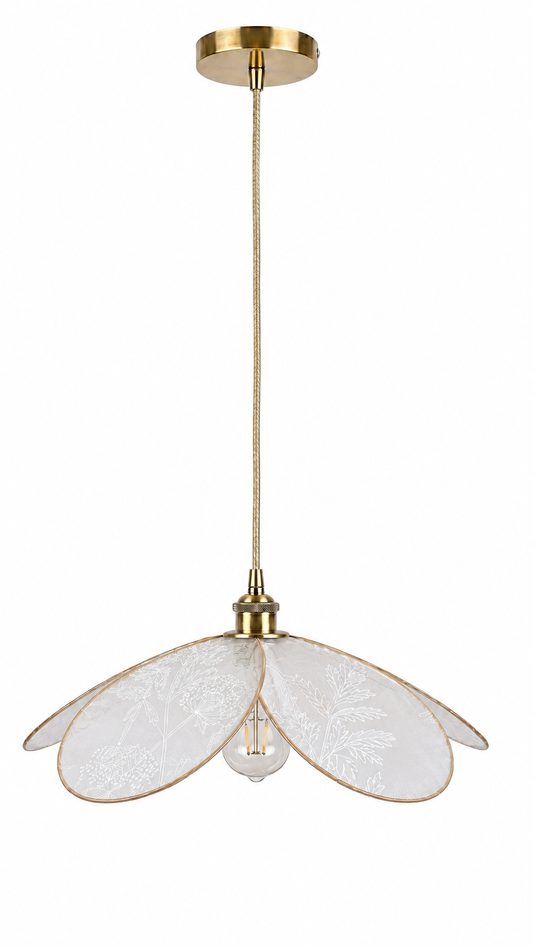 Lampe Magnolia Pissenlits en voilage- Lampe Artisanale Bohème Florale
