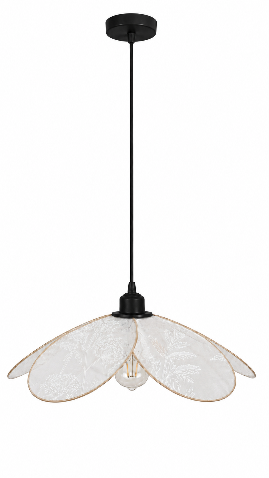 Lampe Magnolia Pissenlits en voilage- Lampe Artisanale Bohème Florale