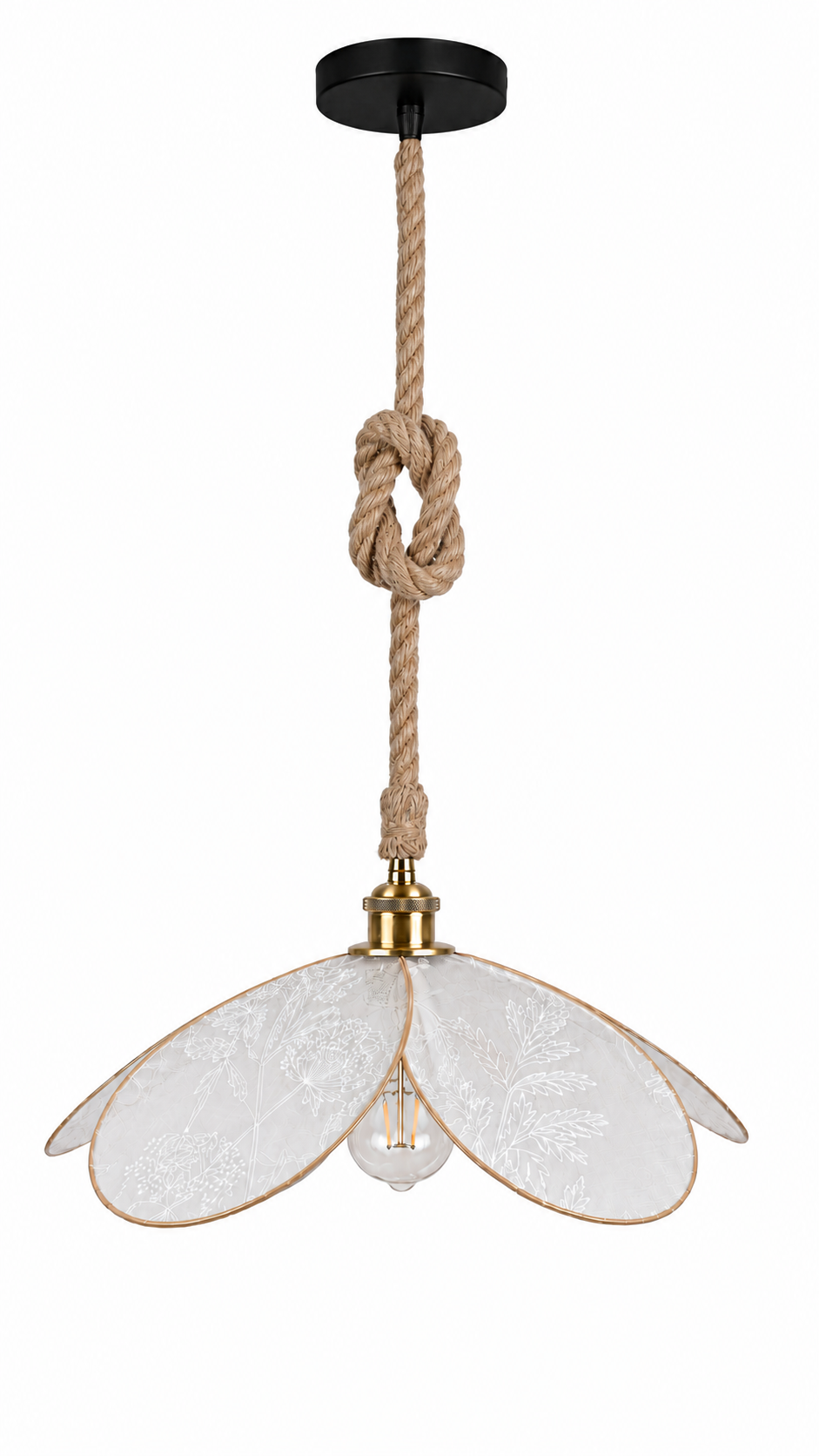 Lampe Magnolia Pissenlits en voilage- Lampe Artisanale Bohème Florale