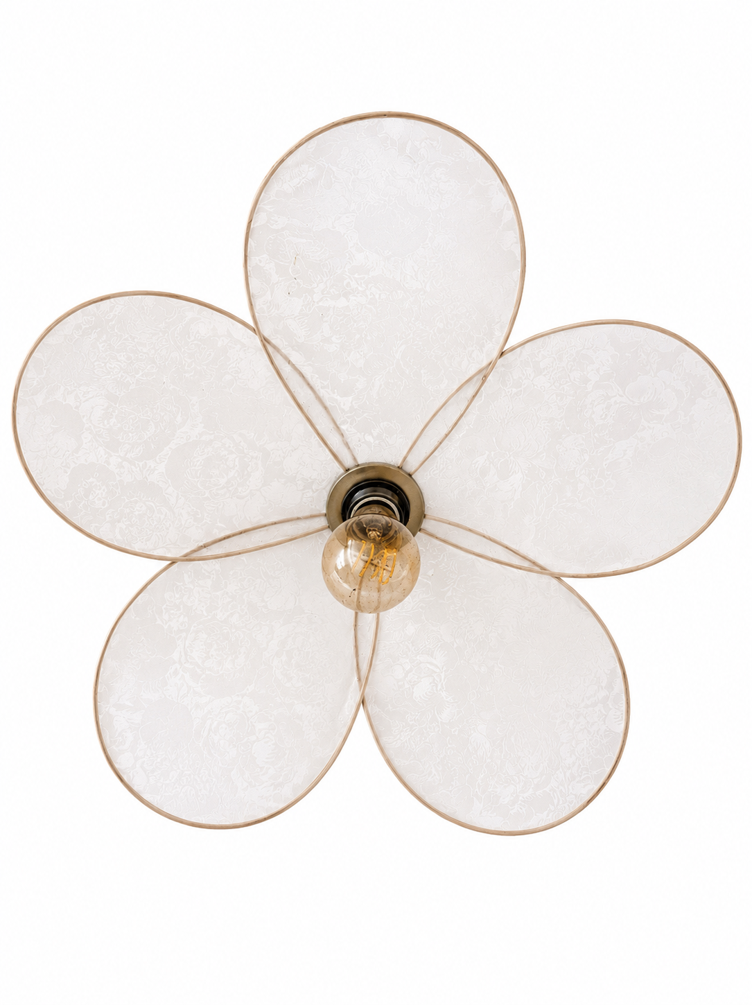 Lampe Magnolia Pivoines Blanches – Lampe Artisanale Bohème Florale