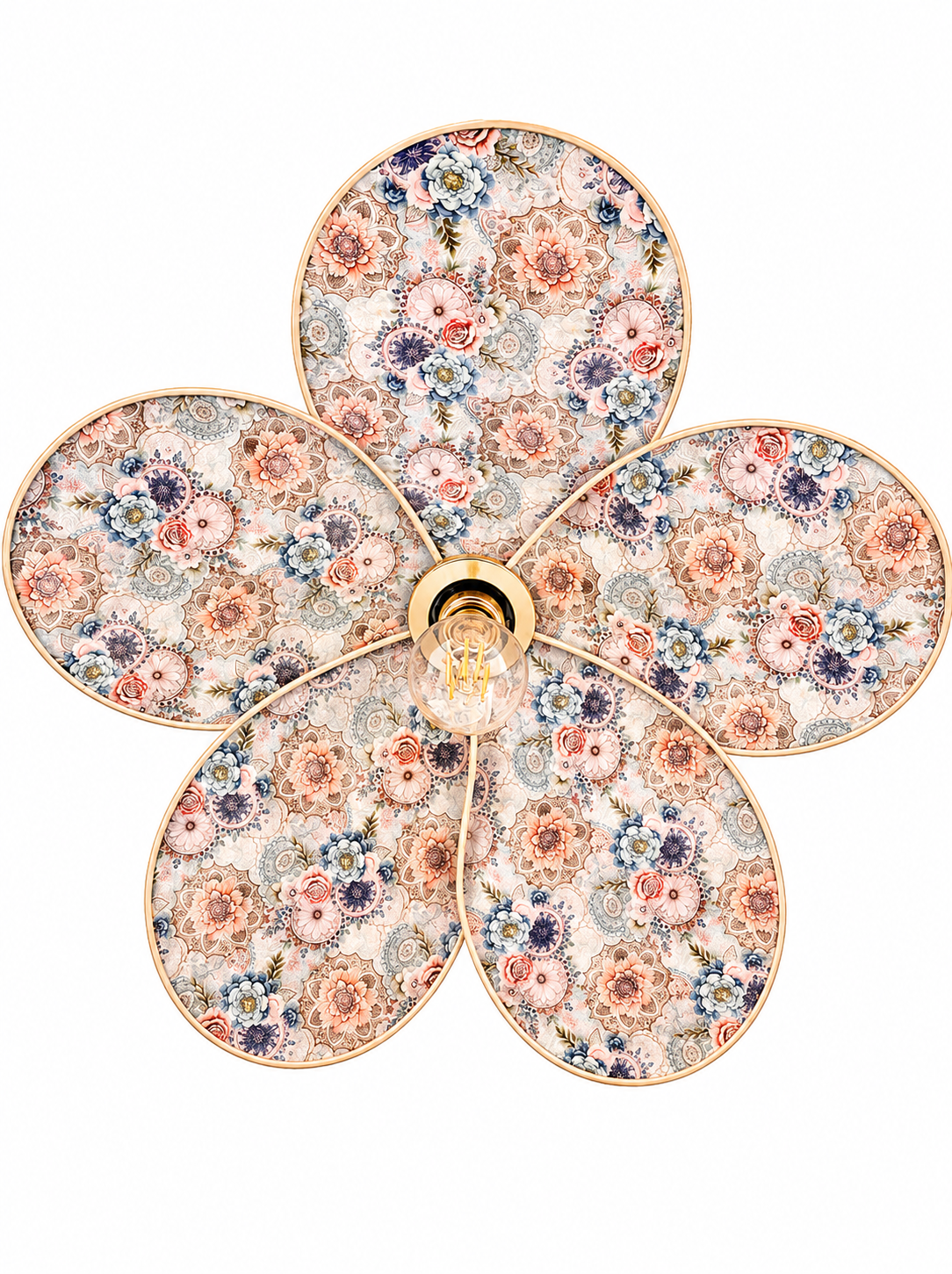Lampe Magnolia Vintage Rosaces- Lampe Artisanale Bohème Florale