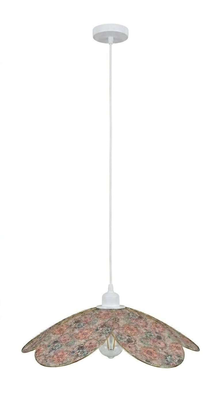 Lampe Magnolia Vintage Rosaces- Lampe Artisanale Bohème Florale