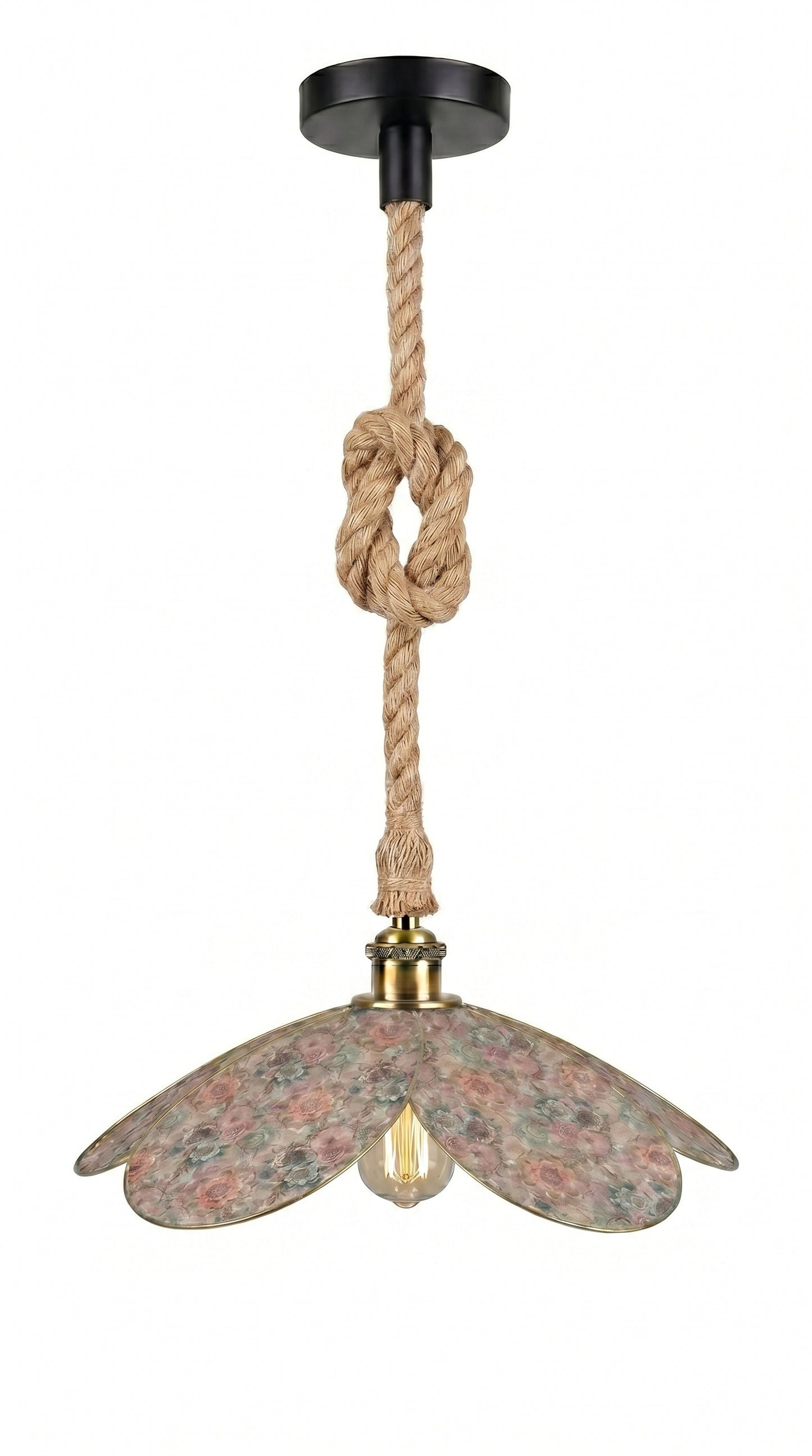 Lampe Magnolia Vintage Rosaces- Lampe Artisanale Bohème Florale